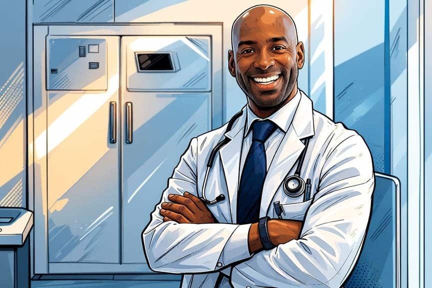 Professional medical doctor in clinic representing medical practices in Barrie, Ontario, Canada