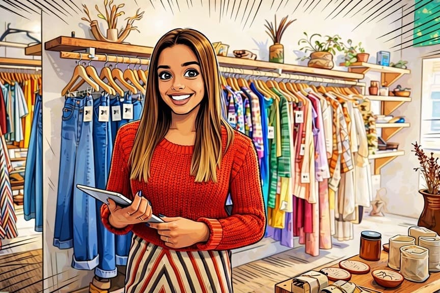 Web Design for Retail Businesses – Barrie, Ontario, Canada Retail store owner managing boutique in Barrie, Ontario, Canada